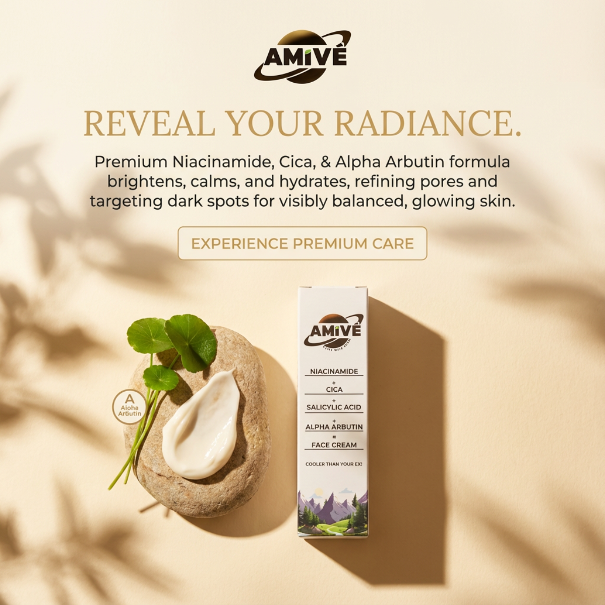 AMIVÉ-Niacinamide Cica Alpha Arbutin Face Cream-[30ML]